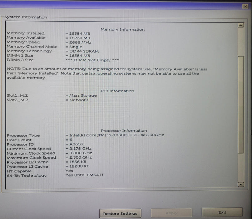 Dell OptiPlex 5080 | i5-10500T @2.30GHz 16GB DDR4 256GB NVMe