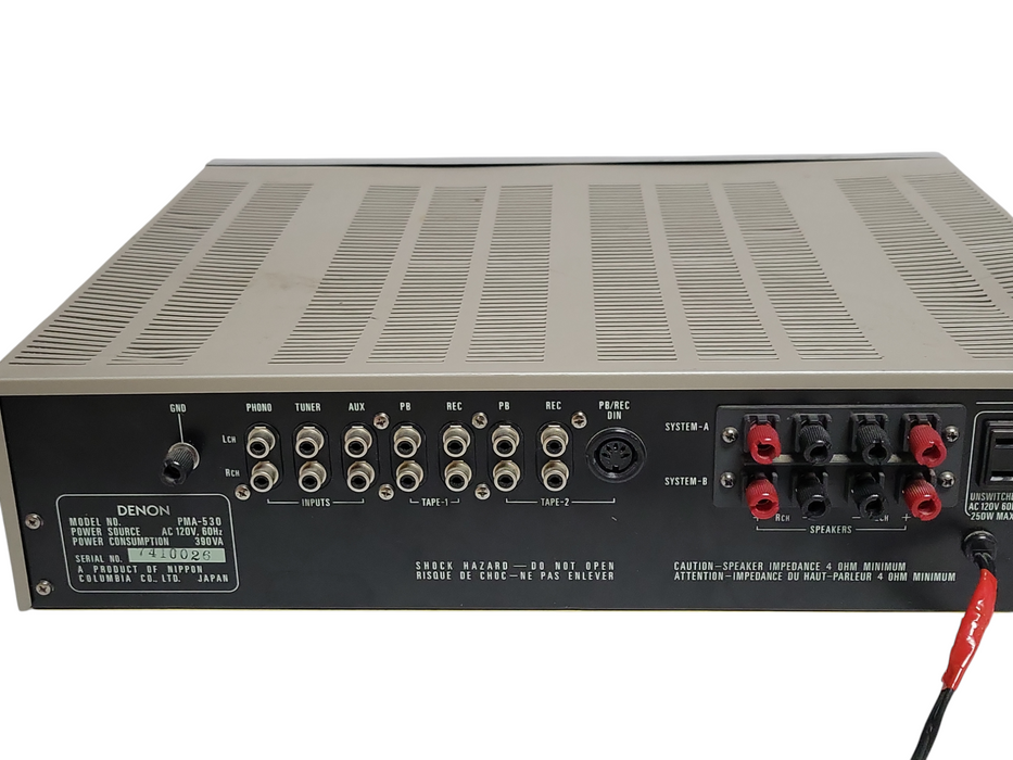 Denon Precision audio component / Pre-main amplifier PMA-530, No Remote, READ