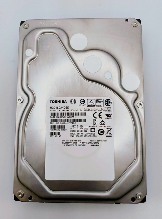 Toshiba MG04SCA40EE NetApp X477A-R6 4TB SAS 12Gb/s 3.5" 7.2K RPM HDD