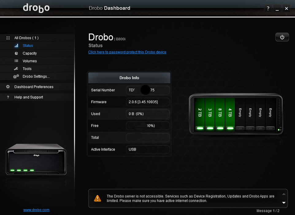 DROBO B800i 8-Bay iSCSI SAN Storage Enclosure | NO HDDs