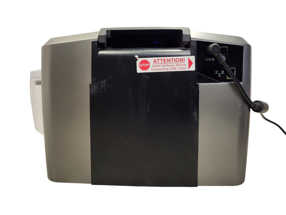 HID Fargo DTC1250e Dual-sided Color ID Card Badge Printer No AC