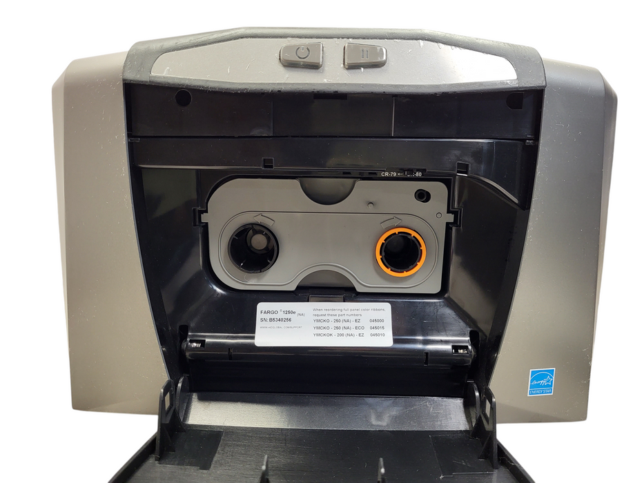 HID Fargo DTC1250e Dual-sided Color ID Card Badge Printer No AC