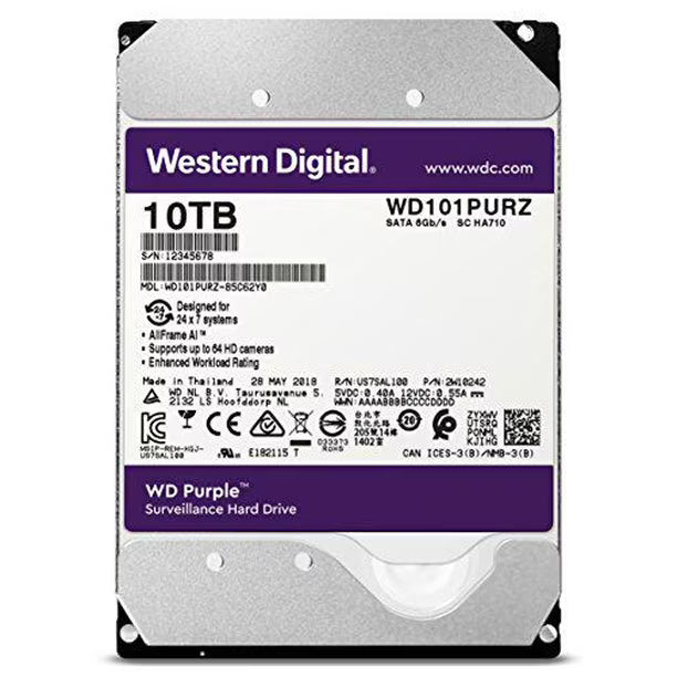 WESTERN DIGITAL WD101PURZ-85C62Y0 3.5" SATA Hard Drive 10TB
