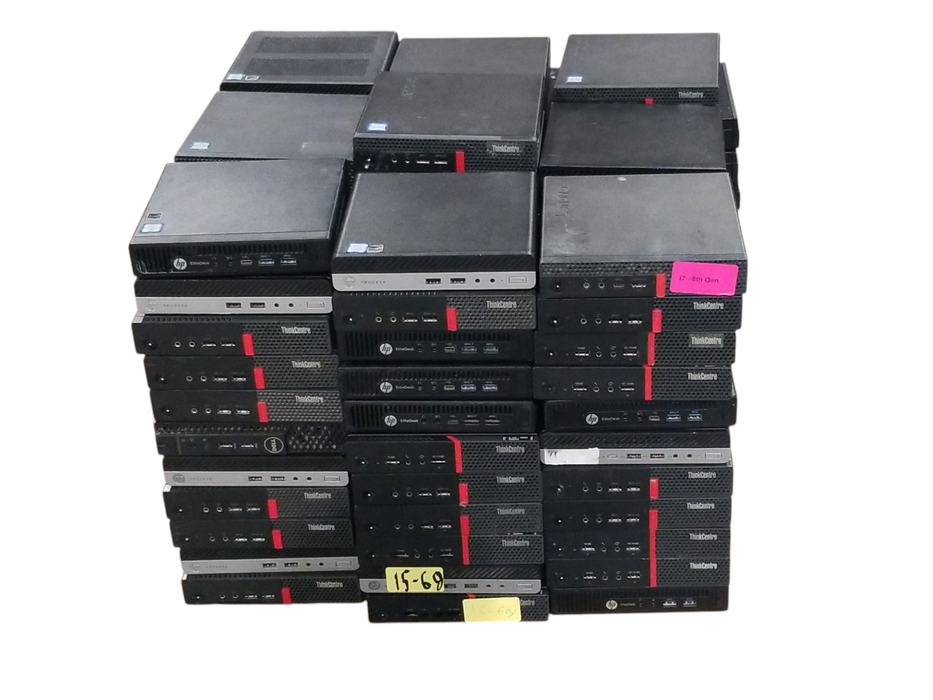 Lot of 100x 6th-8th Gen i-series USFF Desktops HP, Lenovo, Dell (USFF68-16)