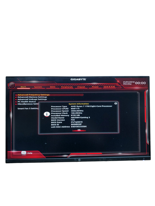 Custom PC Ryzen 7 1700 8-Core 3GHz 8GB RAM No-HDD/SSD RADEON RX 580 ARMOUR 8GB