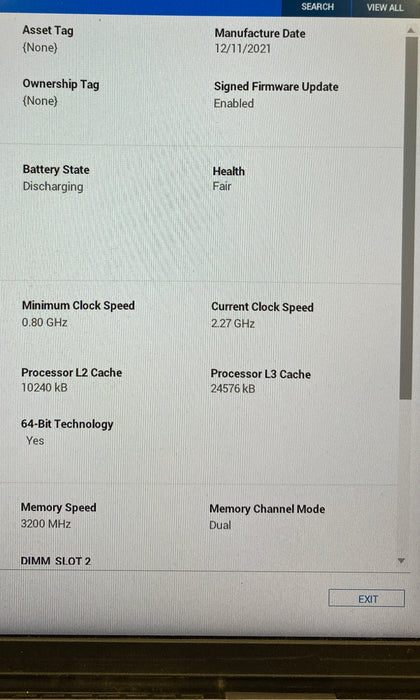 Dell Vostro 15 7510 i7-11800H RTX3050Ti GPU 16GB RAM 256SSD "Fair" Battery READ!