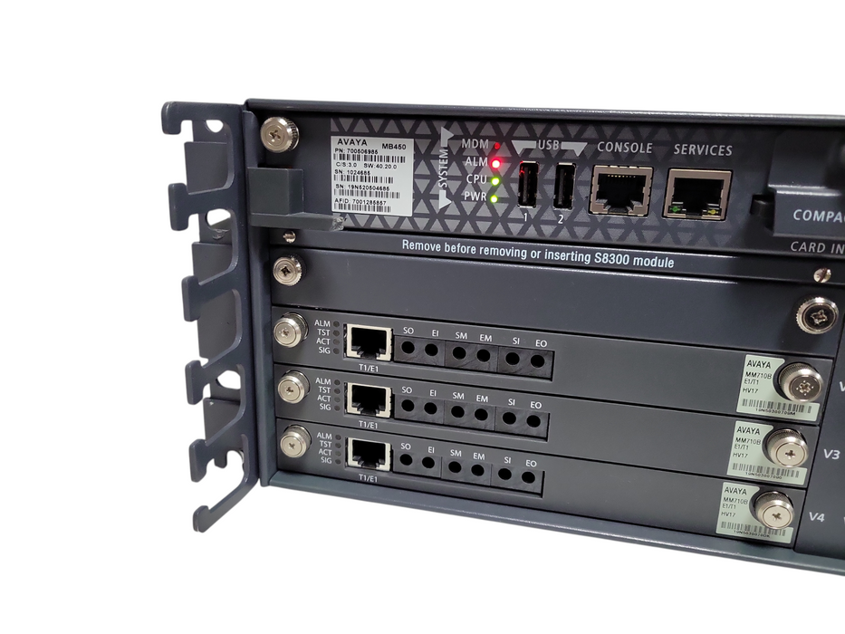 Avaya G450 Media Gateway with MB450 Module w/ 5x Cards