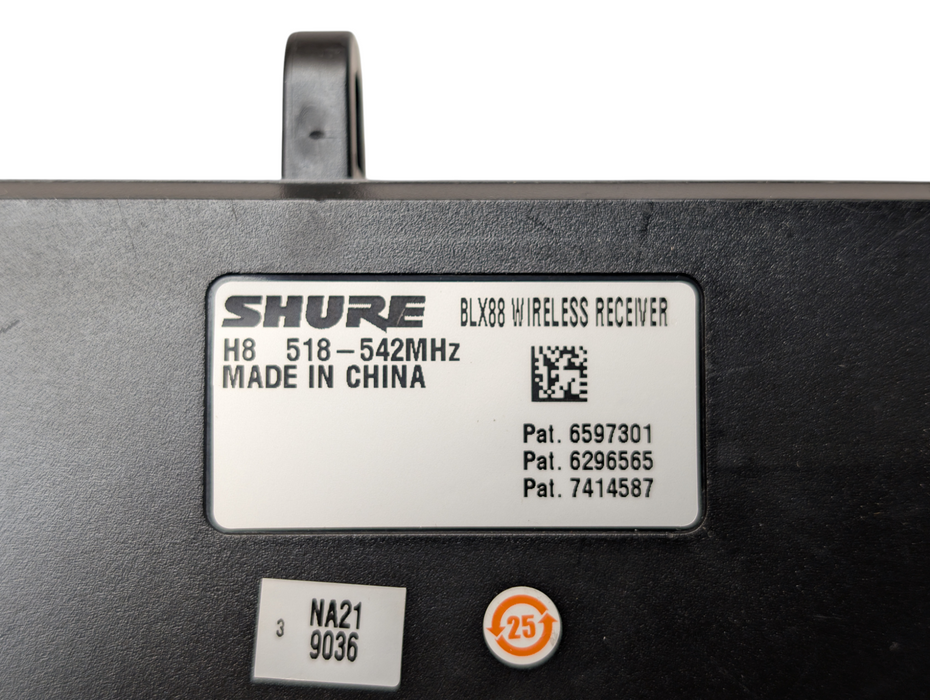 SHURE BLX88 Wireless Receiver H8 518-542 MHz