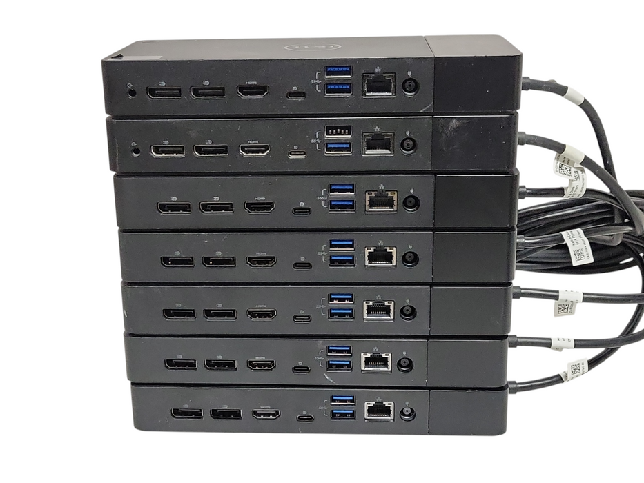 Lot of 7x Dell (2x WD19 K20A001 and 5x WD19S K20A001) Docking Stations