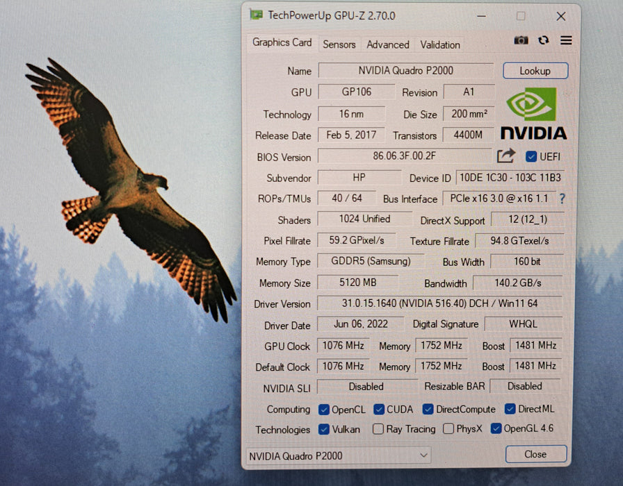 NVIDIA Quadro P2000 5GB GDDR5 Graphics Card | 4x DisplayPort