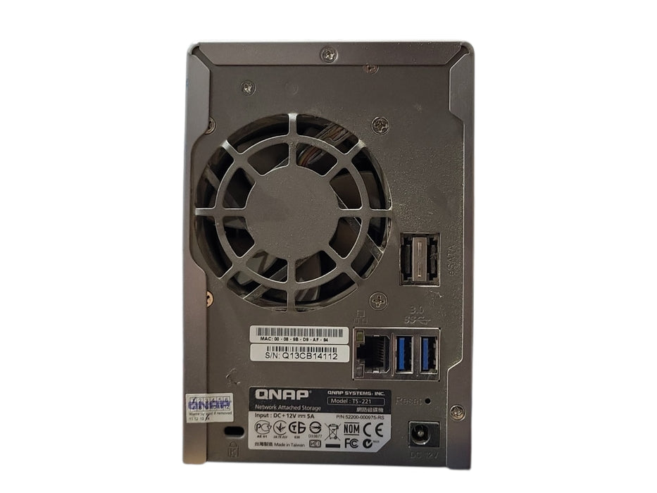 Qnap TS-221 Network Attached Storage Drive w/ 2x1TB HDDs, No Power Adapter