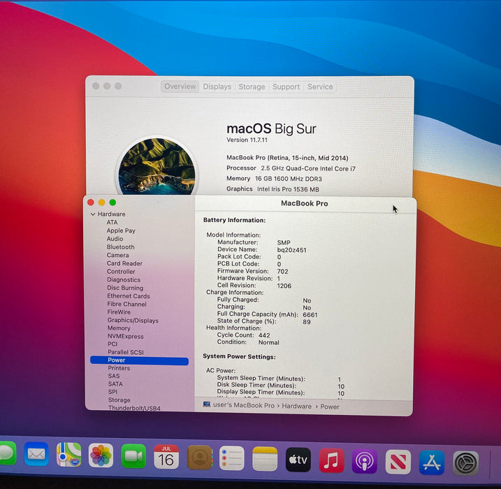 Apple MacBook Pro Retina 15 Mid 2014 i7-4870HQ GT 750M 2GB GPU 16GB RAM 512SSD