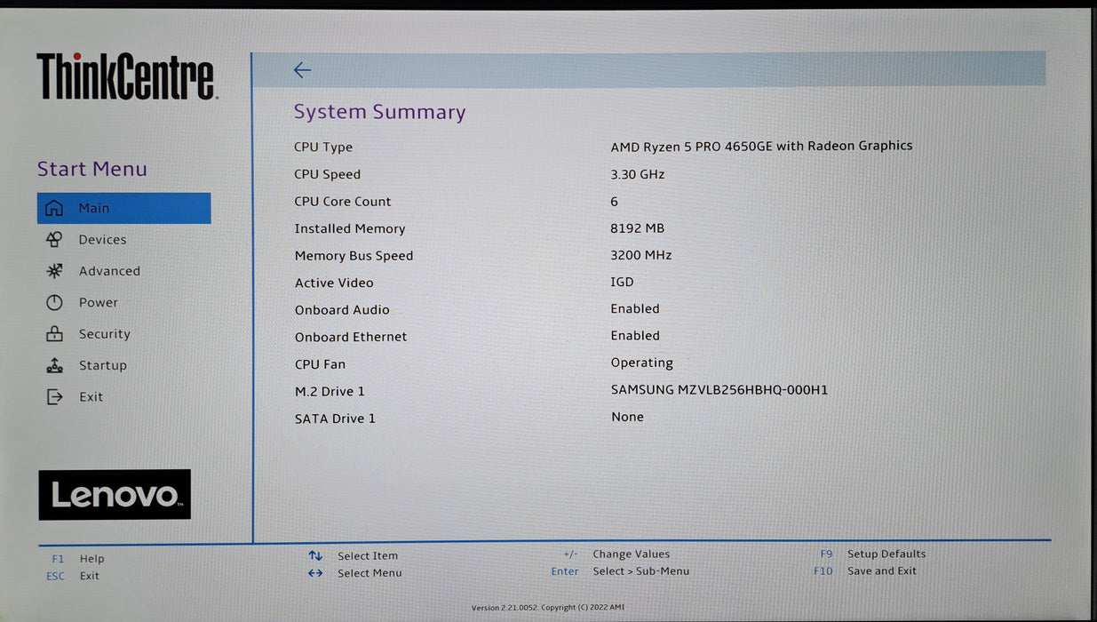 Lenovo ThinkCentre M75q Gen 2 | Ryzen 5 PRO 4650GE, 8GB DDR4, 256GB NVMe, Wi-Fi