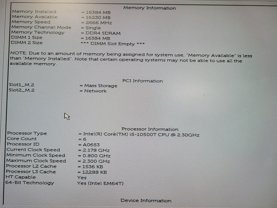 Dell OptiPlex 5080 | i5-10500T @2.30GHz 16GB DDR4 256GB NVMe READ