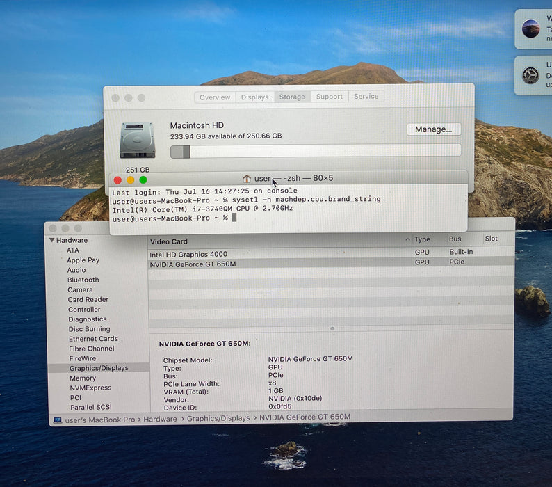 Apple MacBook Pro Retina 15 Early 2013 QuadCore i7-3740QM GT650M 16GB RAM 256SSD