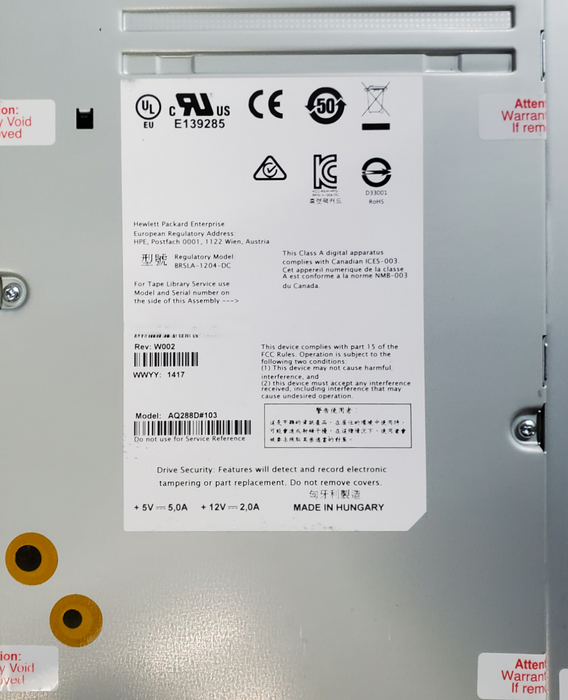 HP LTO6 StoreEver 1/8 G2 Tape Autoloader - LVLDC-0501