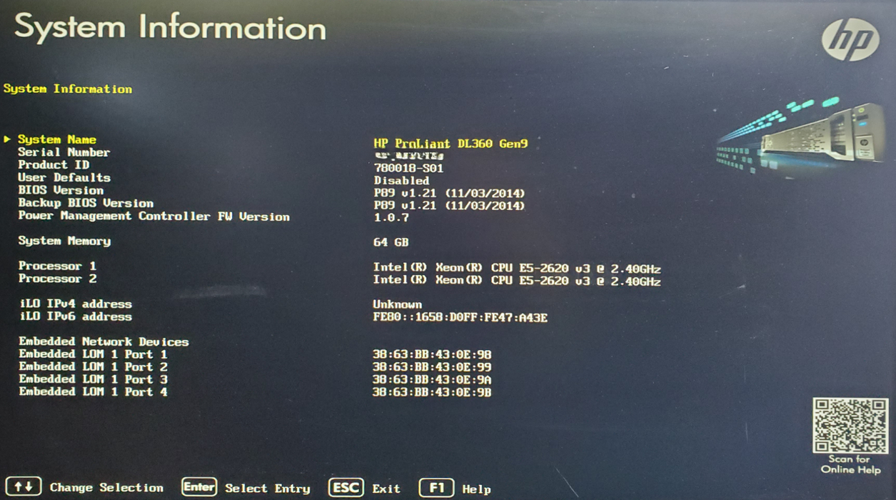 HP ProLiant DL3690 Gen9 - 2x Xeon E5-2620 v3, 64GB DDR4, H240ar - No HDD