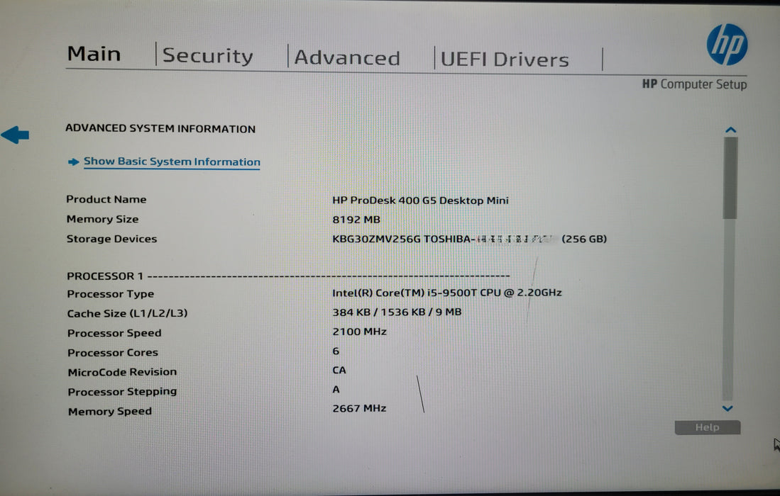HP ProDesk 400 G5 Mini | i5-9500T @2.20GHz 8GBGB DDR4 256GB NVMe w/AC Adapter
