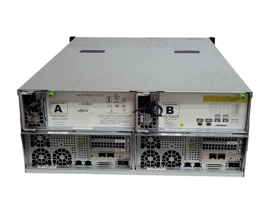 Nimble Storage C1K-2P-42T-E 4U 24-Bay Storage w/ 2x Controller and 2x PSU, READ