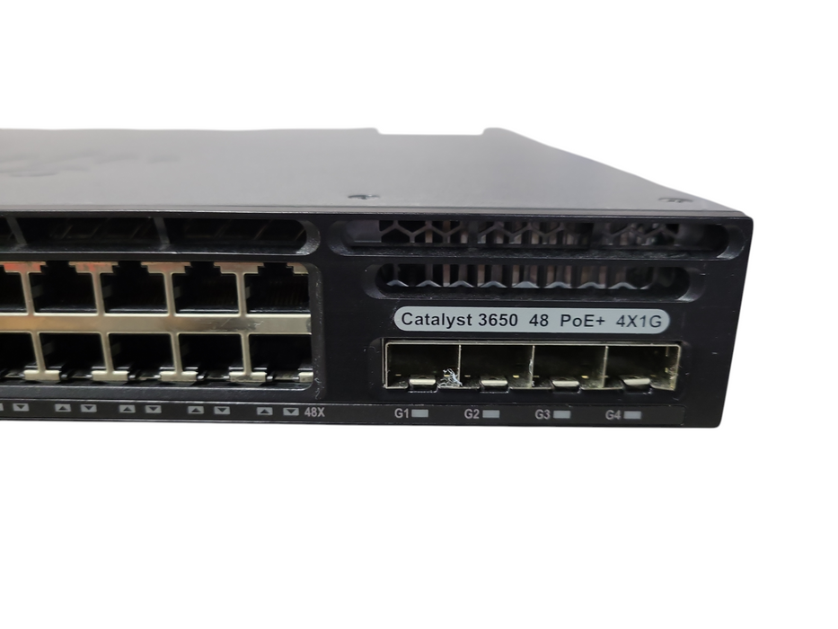 Cisco WS-C3650-48FS-S 48-Port Gigabit Ethernet SFP PoE+ Network Switch