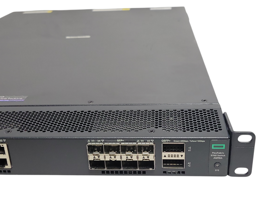 HPE FF 5700 JG898A HPE FlexFabric 5700-32XGT-8XG-2QSFP+ Switch, 2x PSU