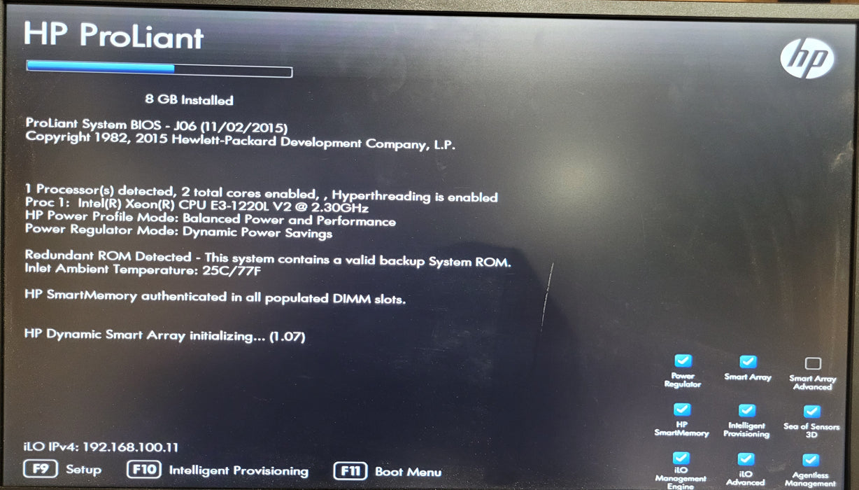 HP ProLiant MicroServer Gen8 | Xeon E3-1220L V2 @2.30GHz 8GB DDR3 | NO HDD