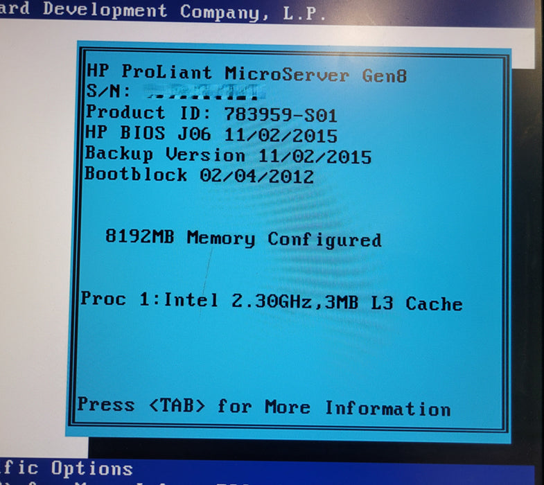 HP ProLiant MicroServer Gen8 | Xeon E3-1220L V2 @2.30GHz 8GB DDR3 | NO HDD