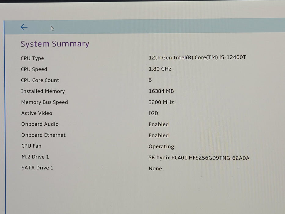 Lenovo ThinkCentre M70q Gen 3 Core I5-12400T 1.8GHz 16GB RAM 256GB NVME Wi-Fi