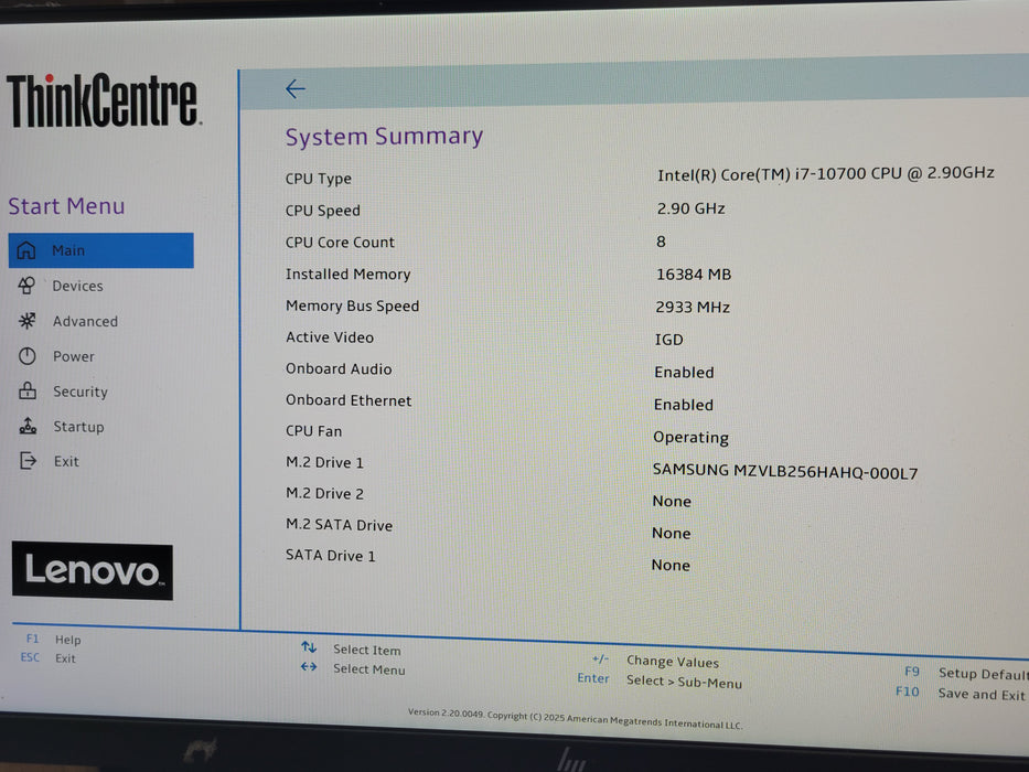 Lenovo ThinkCentre M90q, Core I7-10700 2.90GHz, 16GB DDR4, 256GB NVME WI-Fi