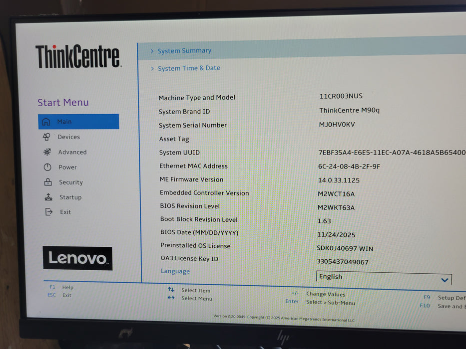 Lenovo ThinkCentre M90q, Core I7-10700 2.90GHz, 16GB DDR4, 256GB NVME WI-Fi