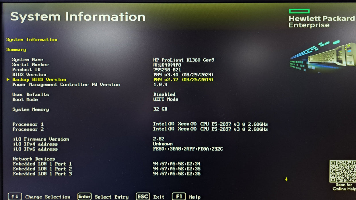 HP ProLiant DL360 Gen9 8x 2.5" | 2x Xeon E5-2697 v3, 32GB DDR4, P440ar, 1x 800W