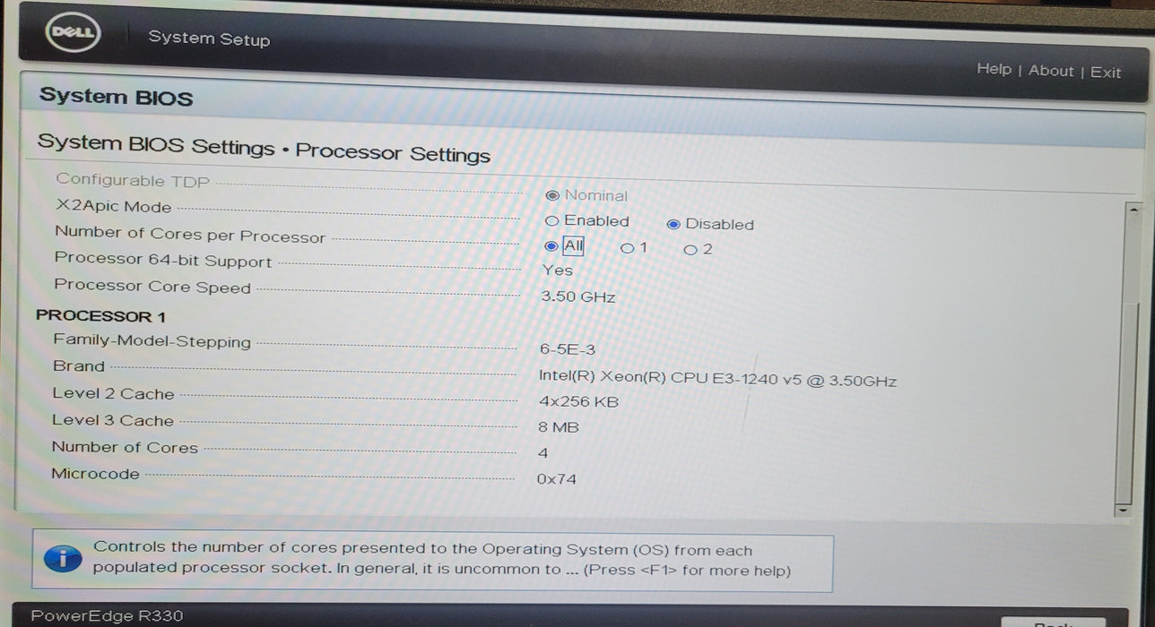 Dell Power Edge R330 | 1x Xeon E3-1240 v5 @3.50GHz 16GB DDR4 |NO HDD