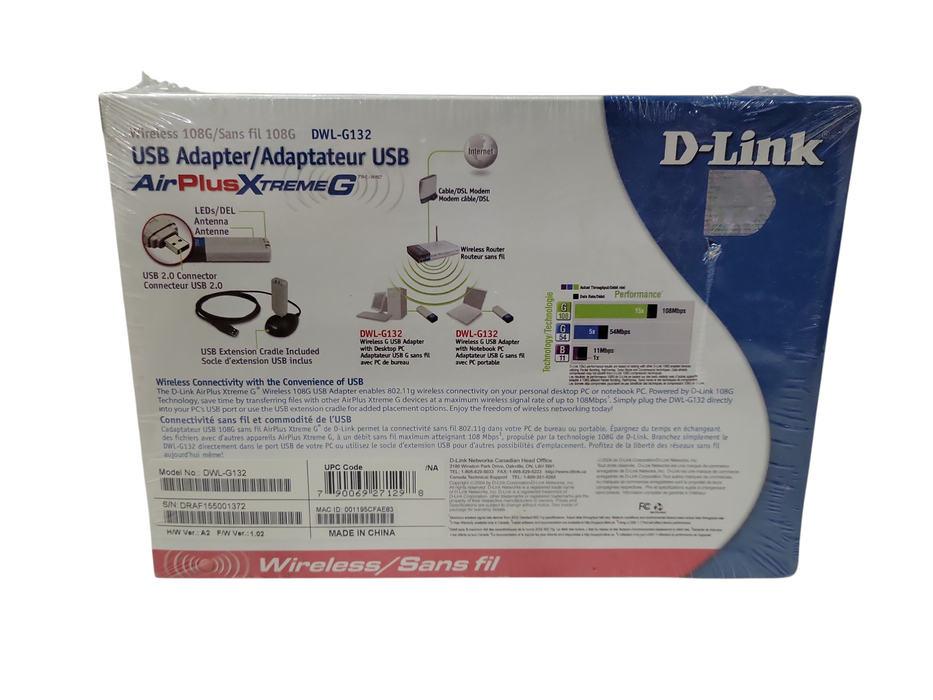 D-Link DWL-G630 Cardbus 802.11b/g WiFi Card