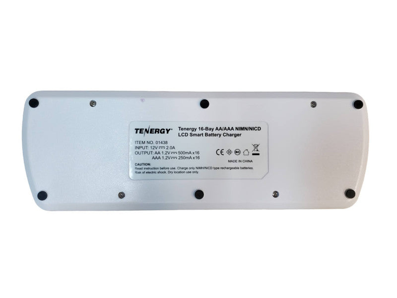 Tenergy TN438 16-Bay AA/AAA NIMH/NICD LCD Intelligent Smart Battery Charger @