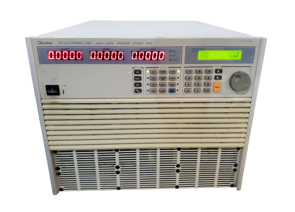 Chroma Model: 63203 DC Electronic Load Power Supply 60A/600A 16V/80V 4KW *READ*