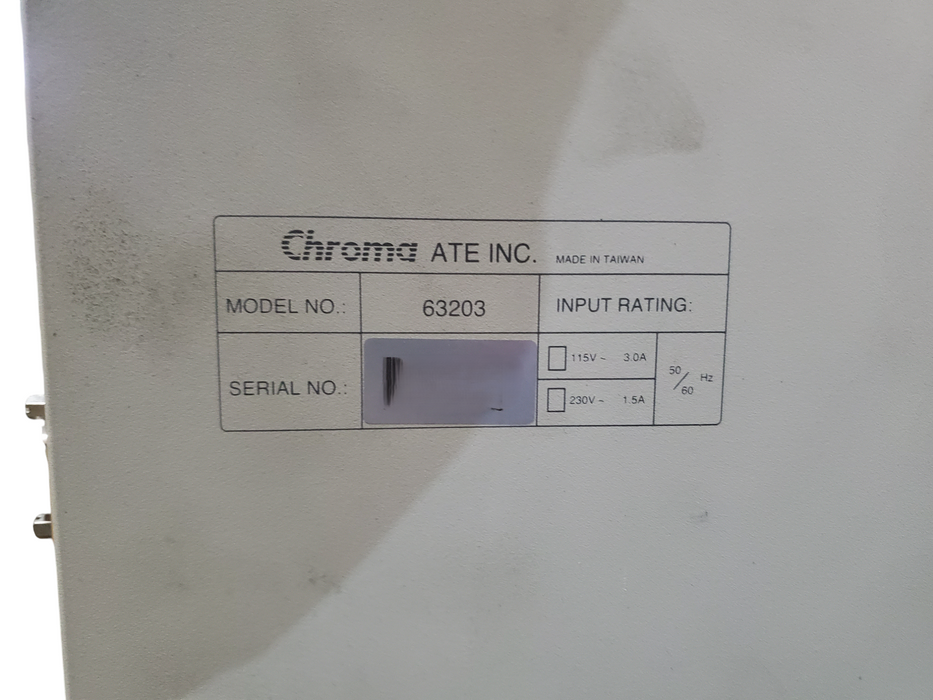 Chroma Model: 63203 DC Electronic Load Power Supply 60A/600A 16V/80V 4KW *READ*