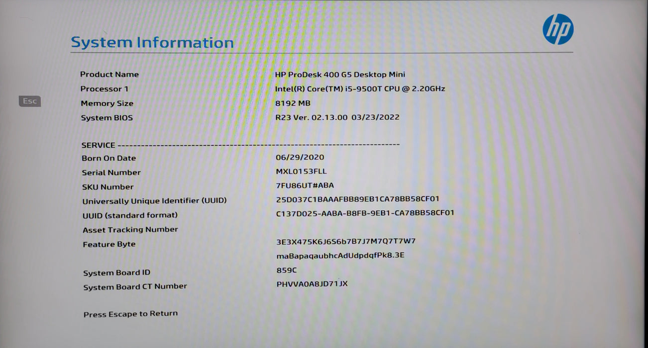 HP ProDesk 400 G5 Desktop USFF w/ Intel i5-9500T 8GB RAM No HDD/SSD/PSU *QTY*