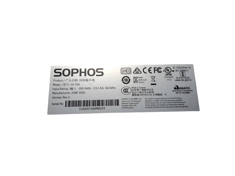 Sophos SG330 rev.2 | 8 Port Firewall Security Appliance *READ*
