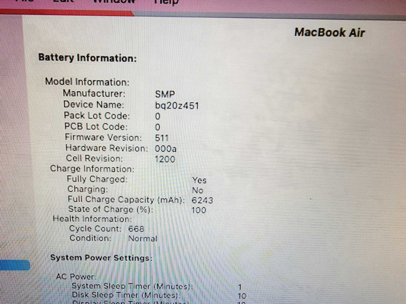 Apple Macbook Air 2015 13\\" 2-Core i5-5250U @ 1.6Ghz 8GB DDR3 250GB SSD (