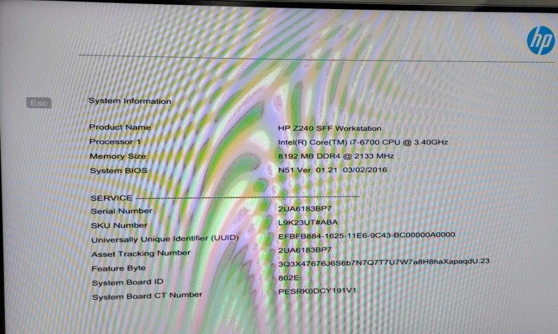 HP Z240 Workstation, i7- 6700@3.4GHz|1 TB Hybrid| 8 GB RAM