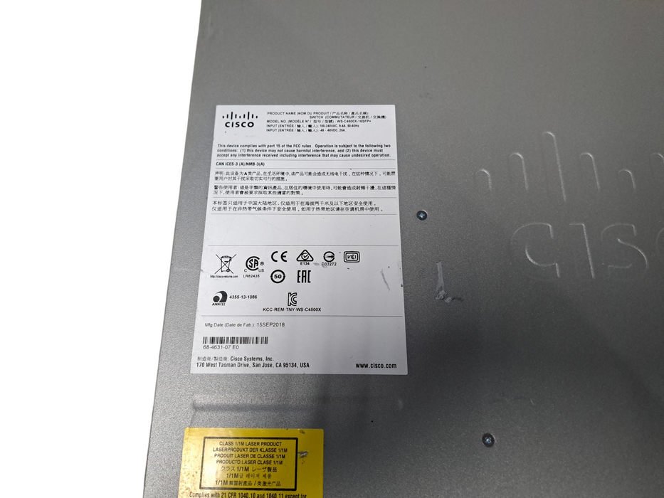 Cisco Catalyst 4500-X Series 16 SFP+ Port Series Switch | WS-C4500x