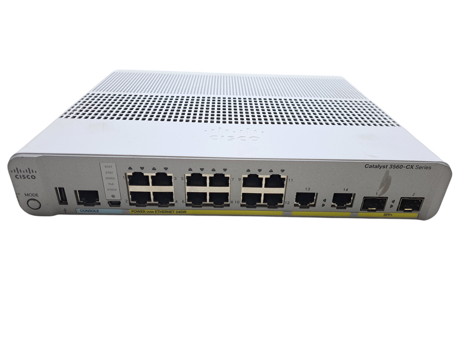 Cisco WS-C3560CX-12PD-S V04 | 12-Port Gigabit PoE 240W Compact Silent Switch