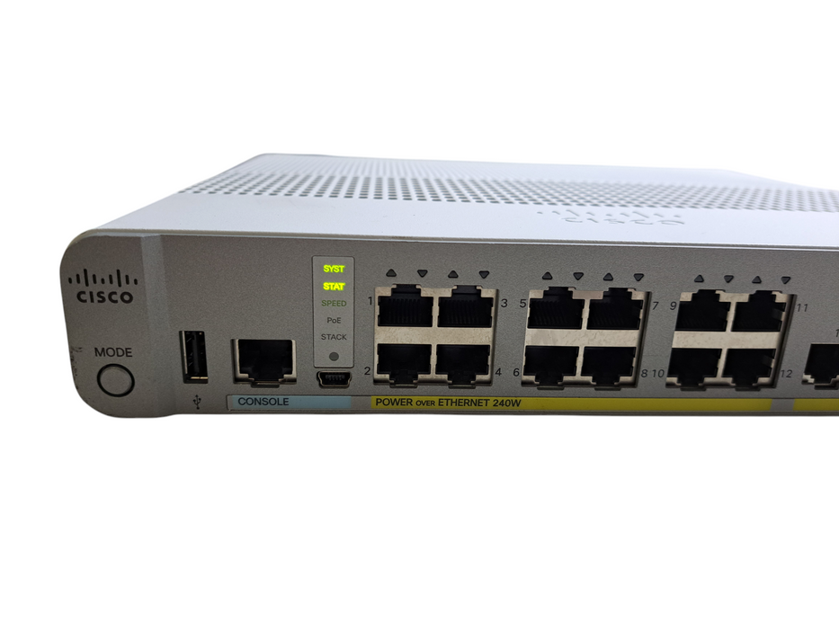 Cisco WS-C3560CX-12PD-S V04 | 12-Port Gigabit PoE 240W Compact Silent Switch