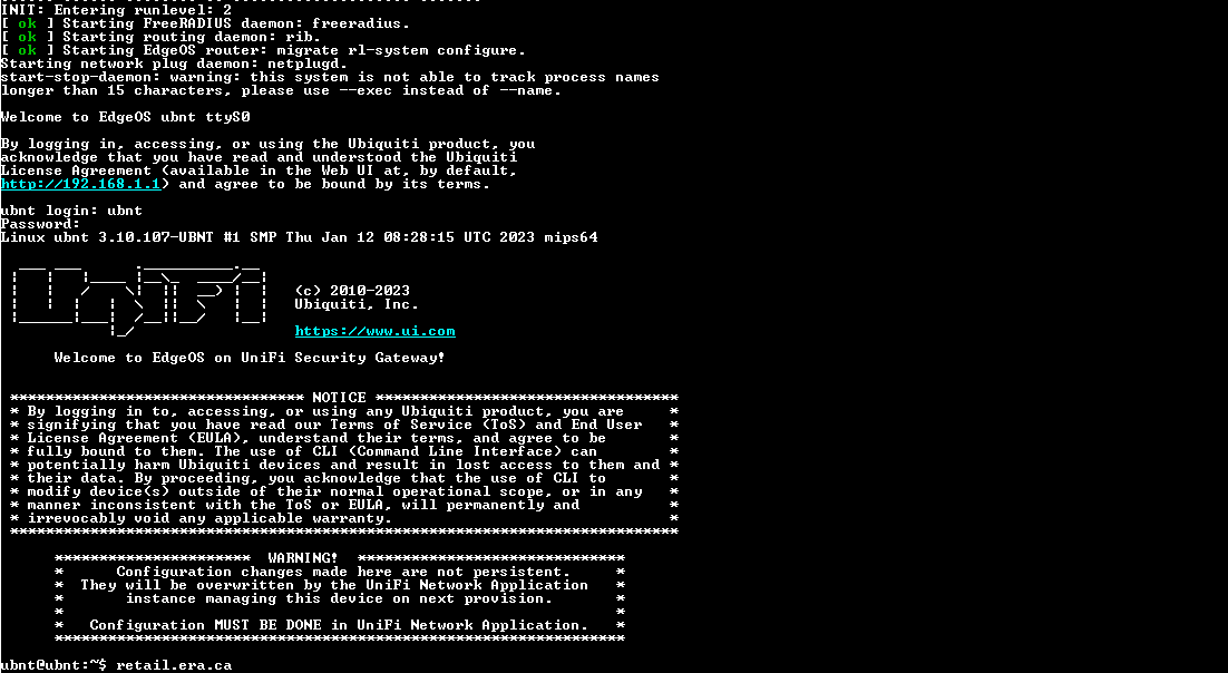 Ubiquiti Networks UniFi USG Security Gateway | Factory Reset