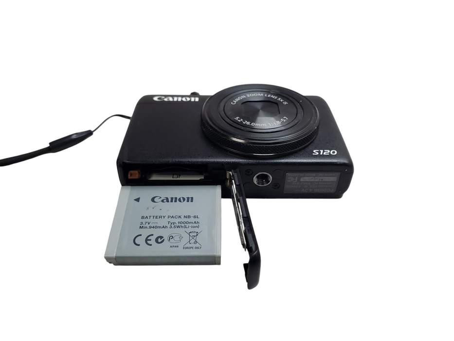 Canon Powershot S120 Digital Camera - 12.1MP - 5x Optical Zoom  w/ Battery
