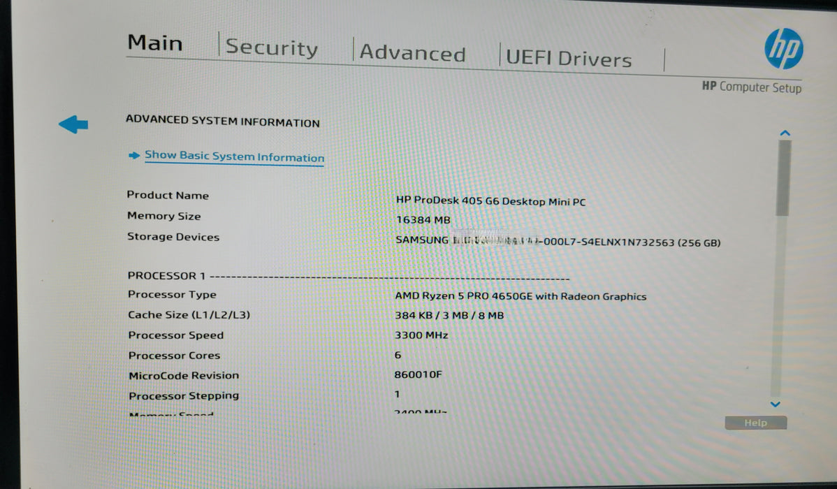 HP ProDesk 405 G6 | Ryzen 5 Pro 4650GE 16GB DDR4 256GB NVMe