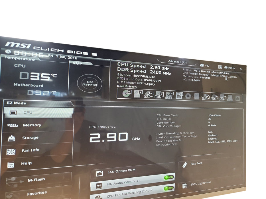 Custom PC H310 Gaming MSI i5-9400F CPU | 8GB DDR4 |1TB HDD| GTX1050 4GB | READ