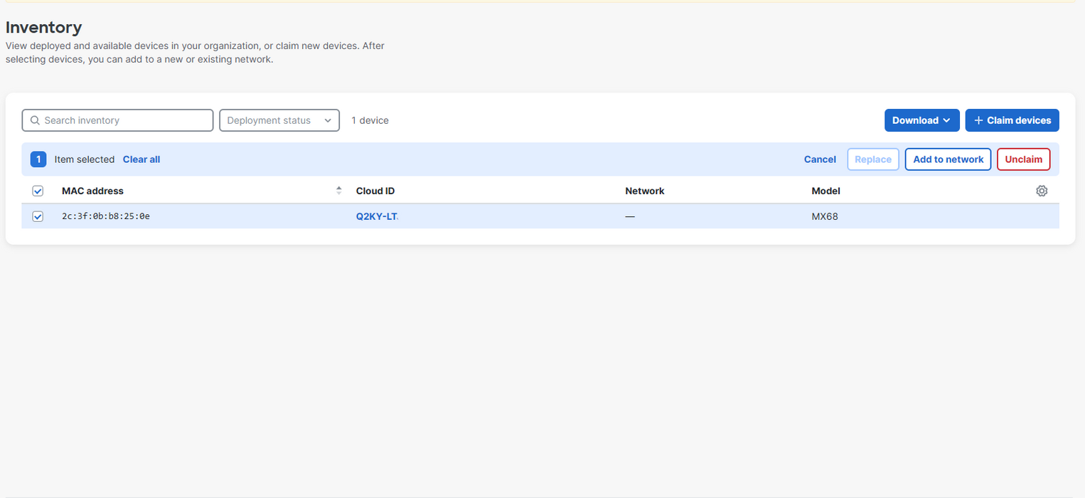 Cisco Meraki MX68-HW | Cloud Managed Firewall Security Appliance UNCLAIMED