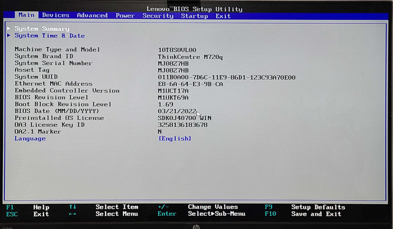 Lenovo ThinkCentre M720q, i5-8400T 1.70GHz 6Core, 8GB DDR4, 256NVMe, WiFi