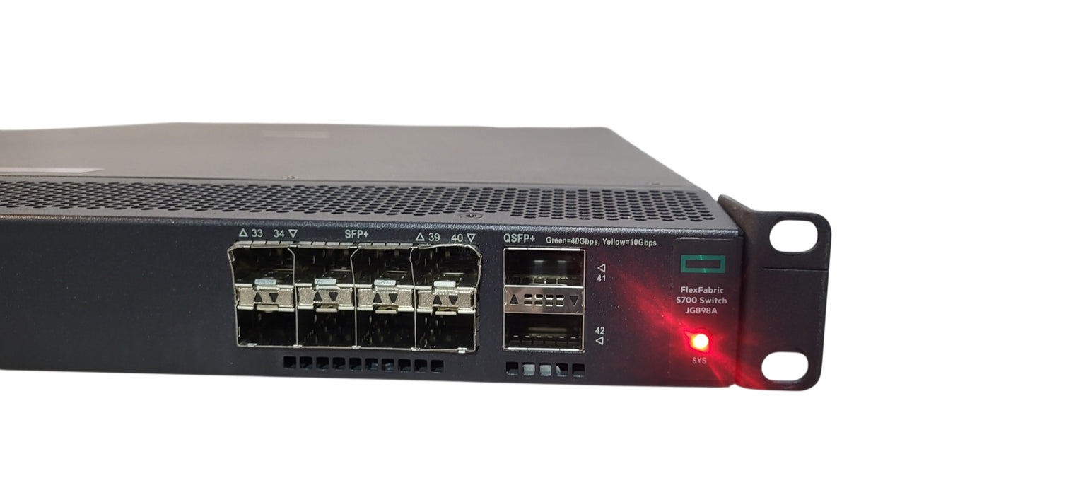 HPE FF 5700-32XGT-8XG-2QSFP+ 40-Port 10GbE Managed Switch JG898A, 2x650W | READ